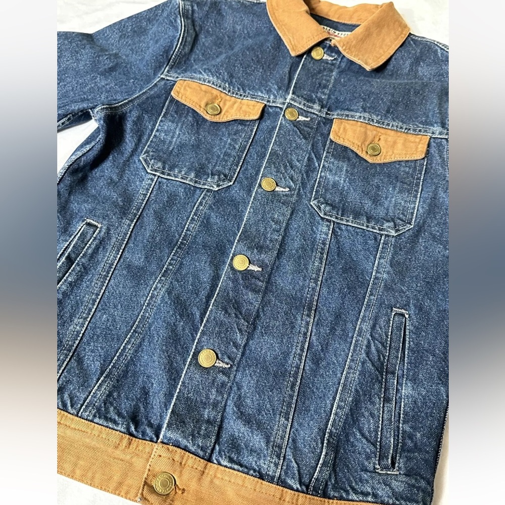 Zara Men's Navy Denim Jacket Regular Fit Size Small